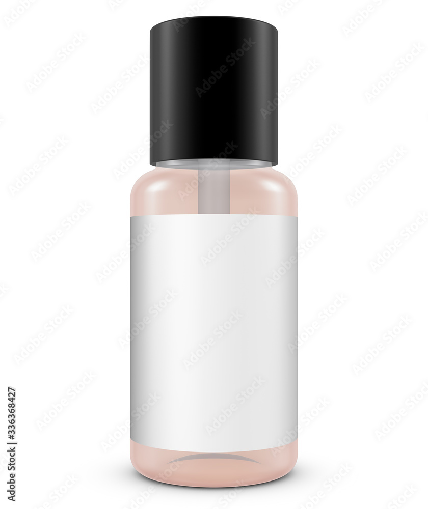 Realistic 3D Glass Bottle Mock Up Template on White Background.3D Rendering,3D Illustration.Copy Space Realistic 3D Glass Bottle Mock Up Template on White Background.3D Rendering,3D Illustration.Copy Space
