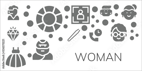 woman icon set