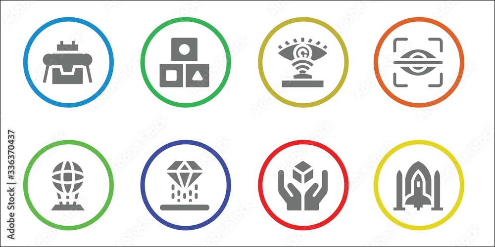 Modern Simple Set of futuristic Vector filled Icons