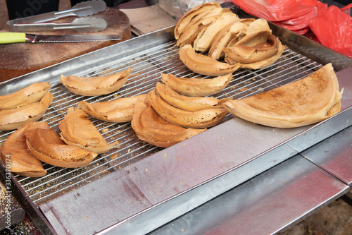 Vászonkép Chinese pancake for sale at market stall in Johor Bahru in Malaysia