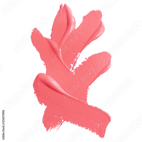 Acrylic paint smear on white background.