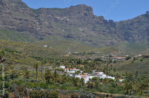 White village in the mountains of Gran Canaria