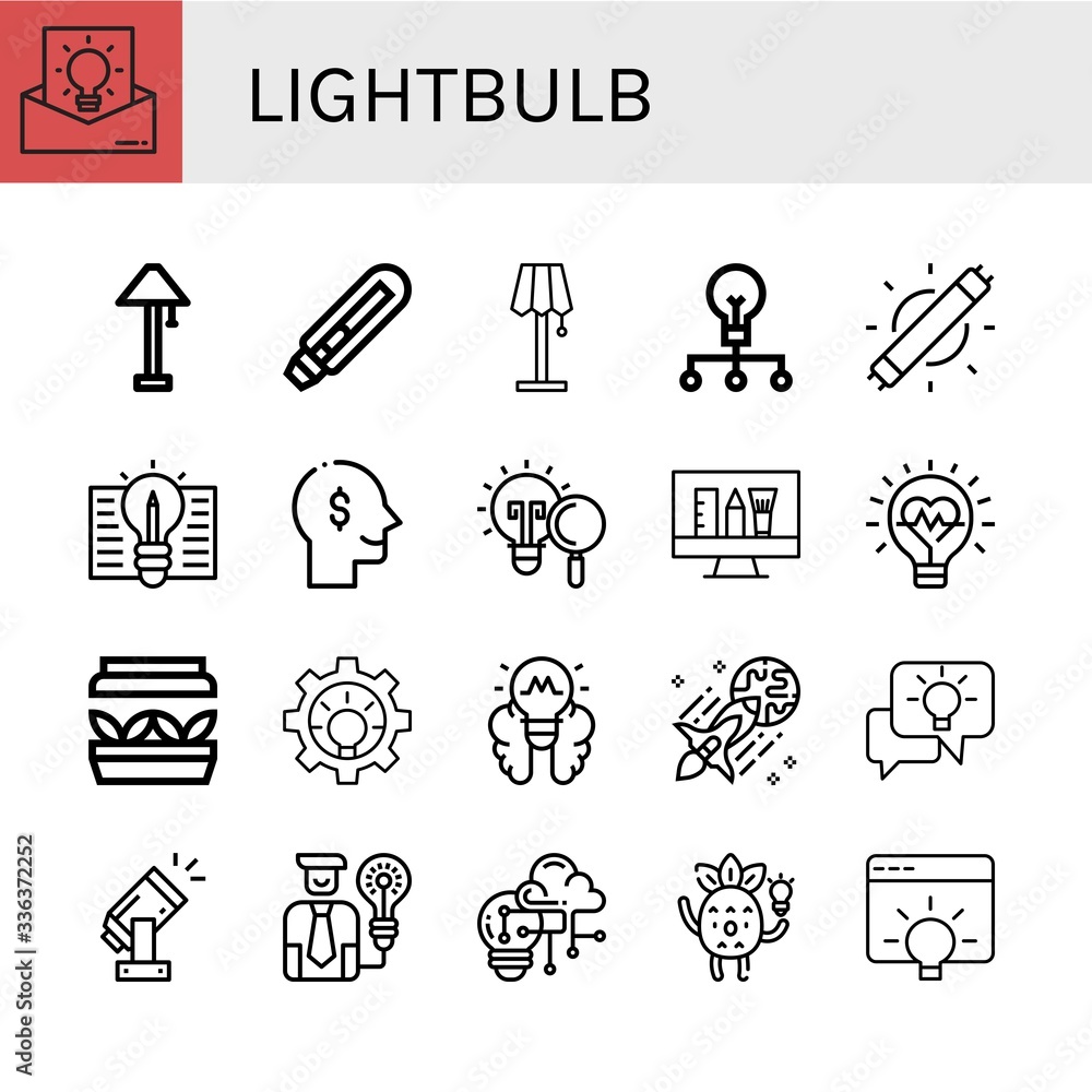 Set of lightbulb icons Set of lightbulb icons