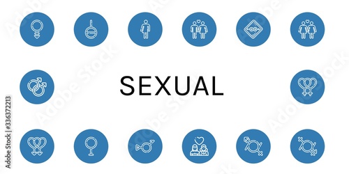 sexual simple icons set