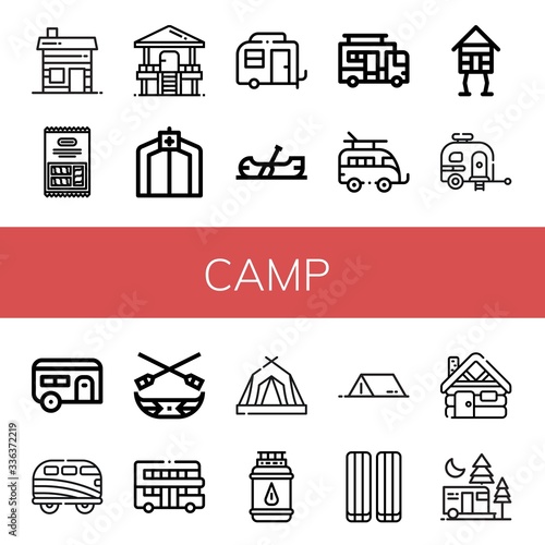 camp icon set