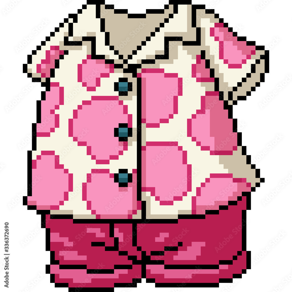 Fototapeta premium vector pixel art isolated kid wear