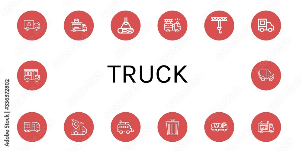 truck simple icons set truck simple icons set