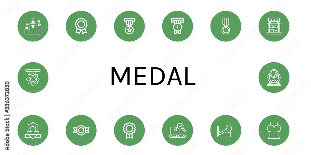 medal simple icons set medal simple icons set