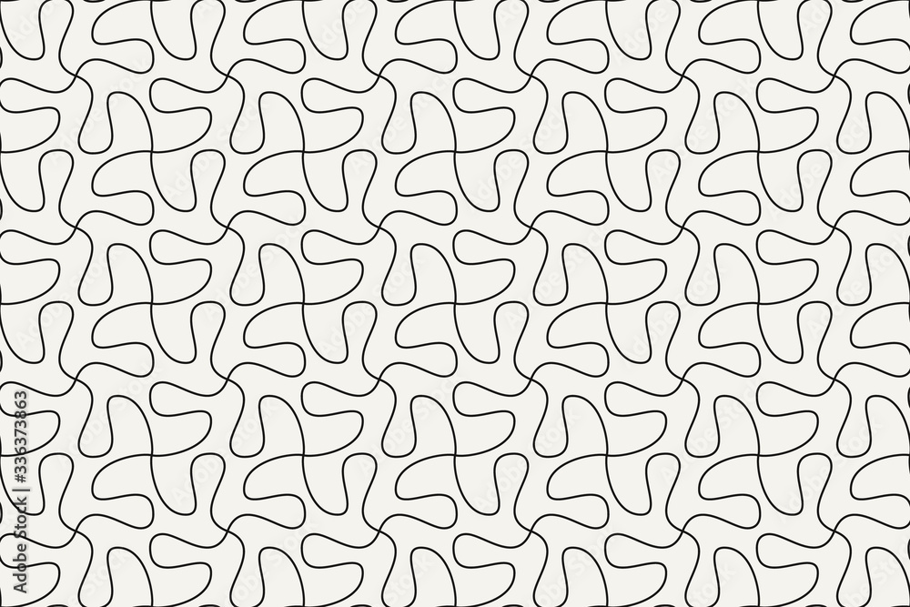Geometric seamless pattern. Vector background with abstract line texture. Neutral monochrome wallpaper, black white simple light linear ornament for wrapping paper, textile. Decorative design element