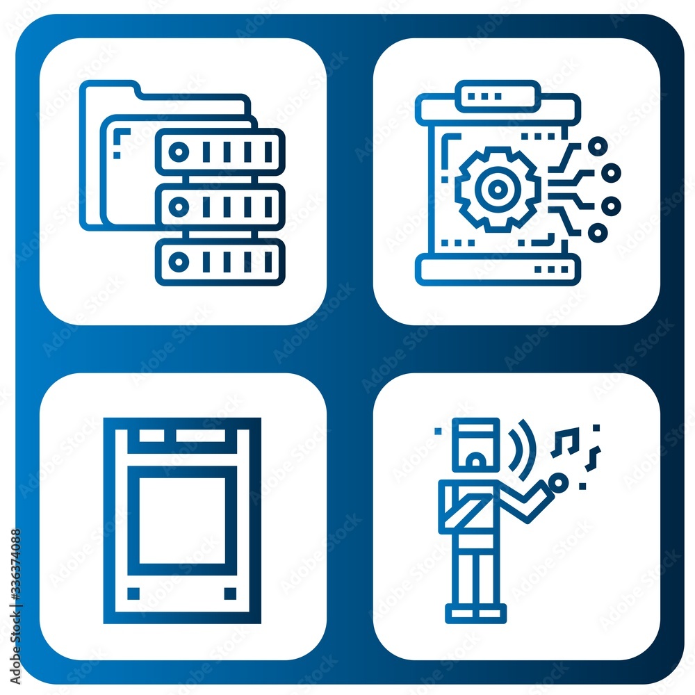 Set of server icons Set of server icons