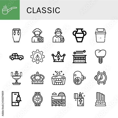 Wallpaper Mural classic simple icons set Torontodigital.ca