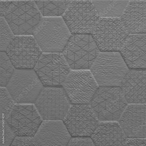 Gray ceramic tile with geometric rhombus pattern for wall and floor decoration. Concrete stone surface background. Solid texture for interior design project.