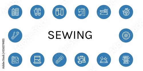 Set of sewing icons