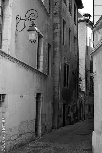Chamb  ry  France - August 11th 2017   narrow street in the old town.