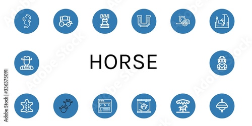horse simple icons set