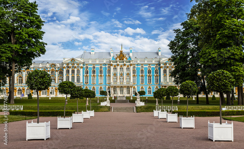 Catherine Palace in The Tsarskoye Selo. The State Museum-Preserve. Saint Petersburg, Russia