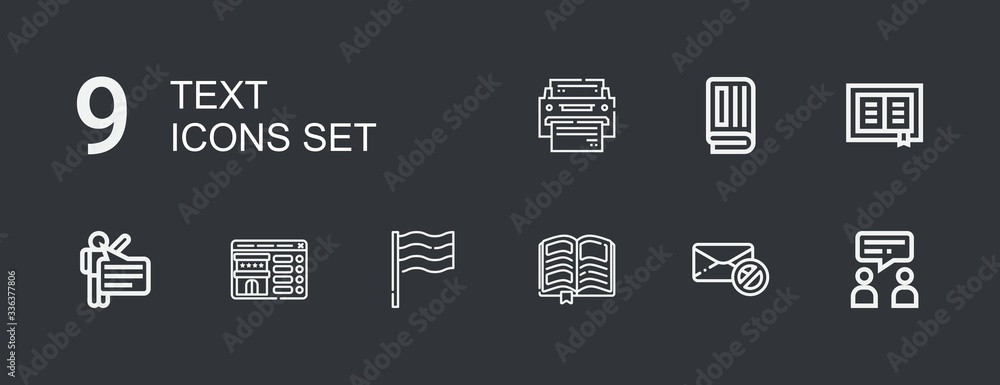 Editable 9 text icons for web and mobile