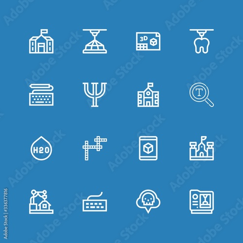 Editable 16 alphabet icons for web and mobile