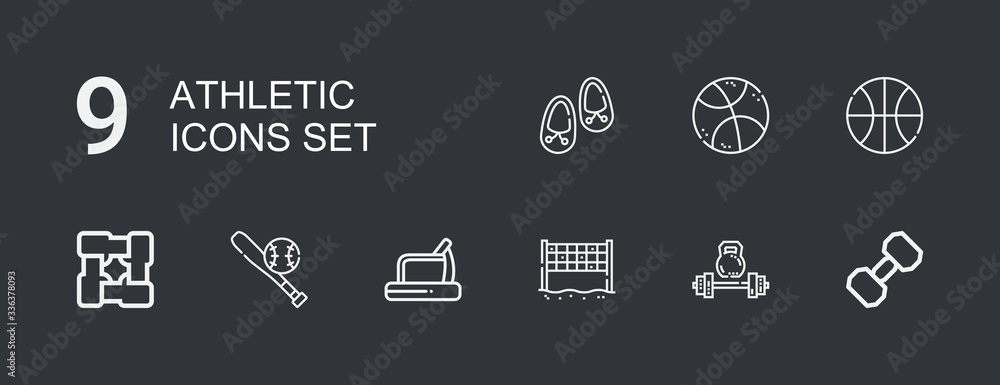Editable 9 athletic icons for web and mobile Editable 9 athletic icons for web and mobile
