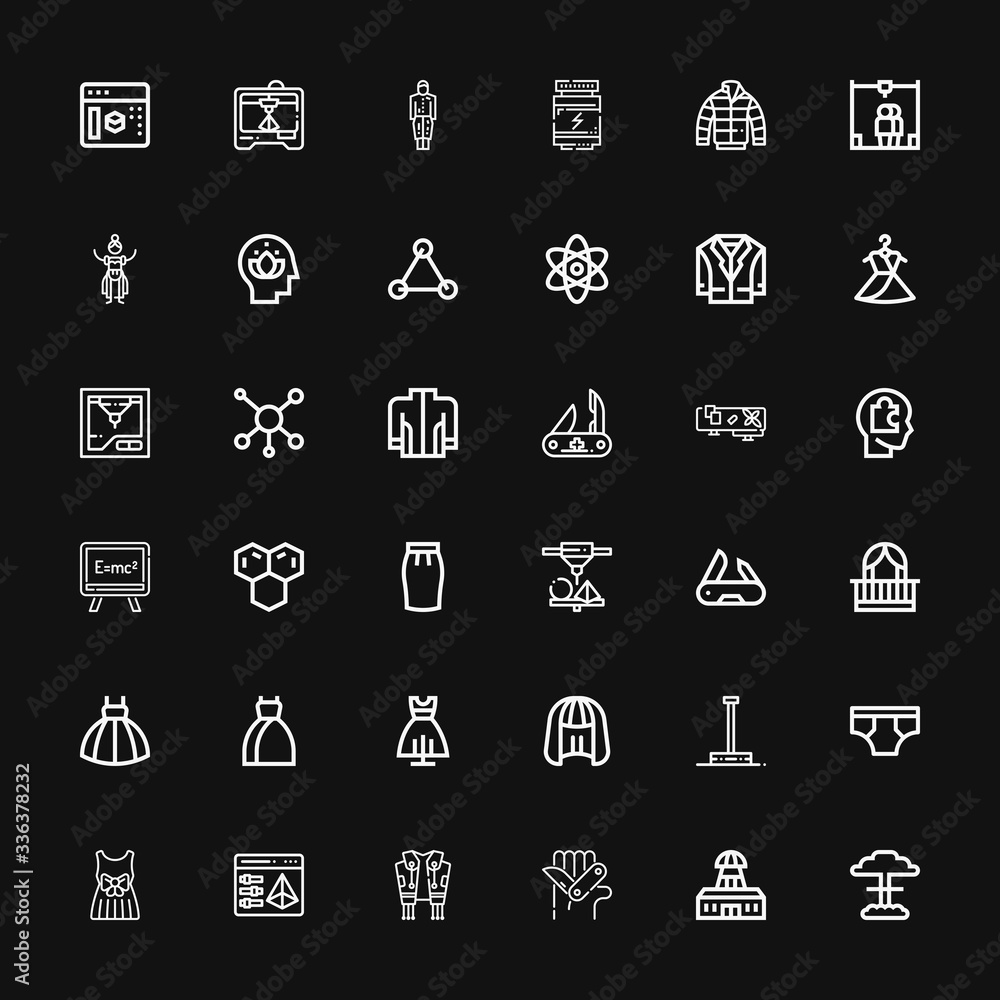 Editable 36 model icons for web and mobile - obrazy, fototapety, plakaty 