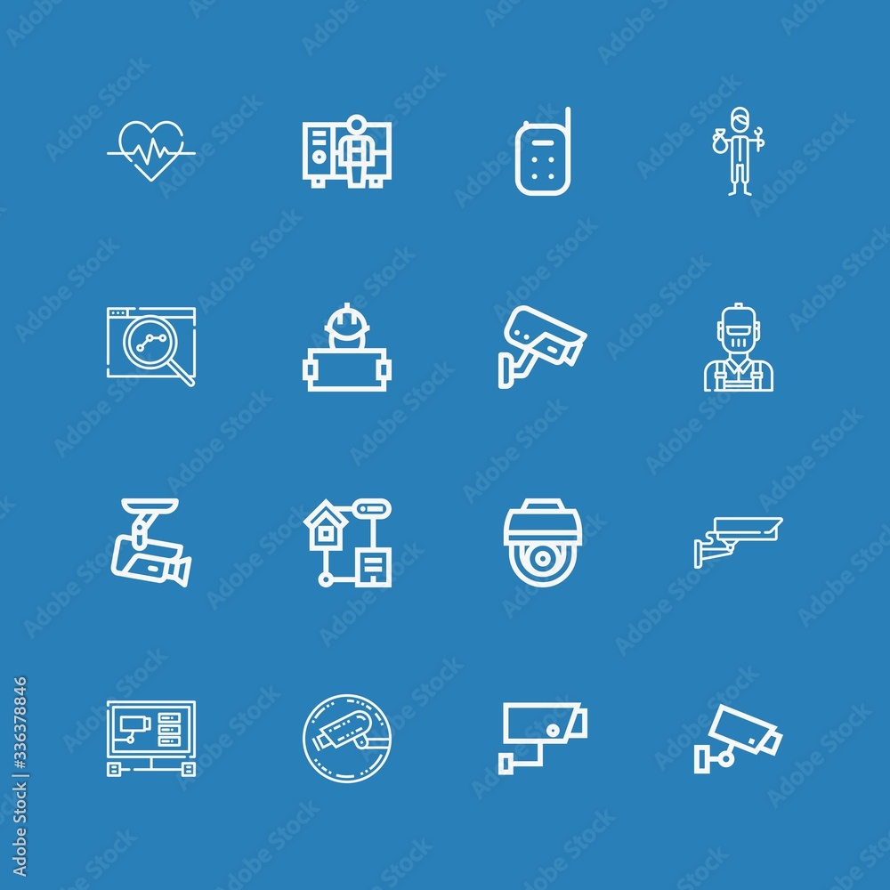 Editable 16 monitoring icons for web and mobile Editable 16 monitoring icons for web and mobile