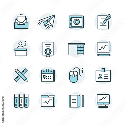Business Office vector Icon Set
