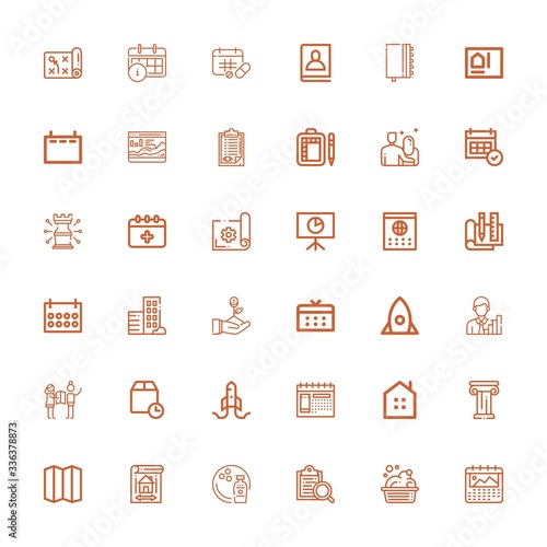 Editable 36 plan icons for web and mobile