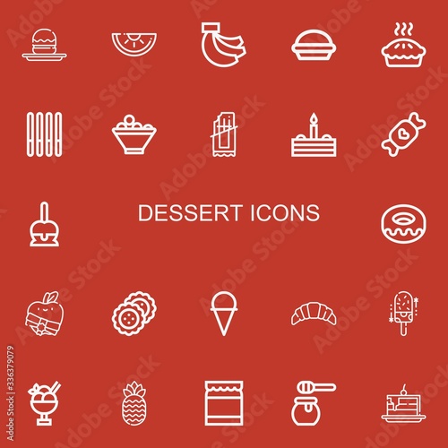 Editable 22 dessert icons for web and mobile