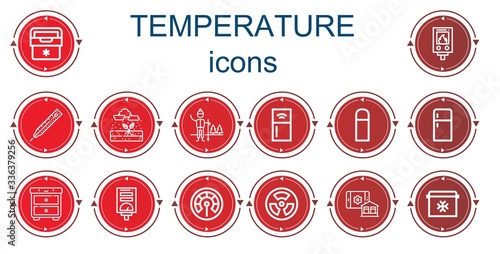 Editable 14 temperature icons for web and mobile
