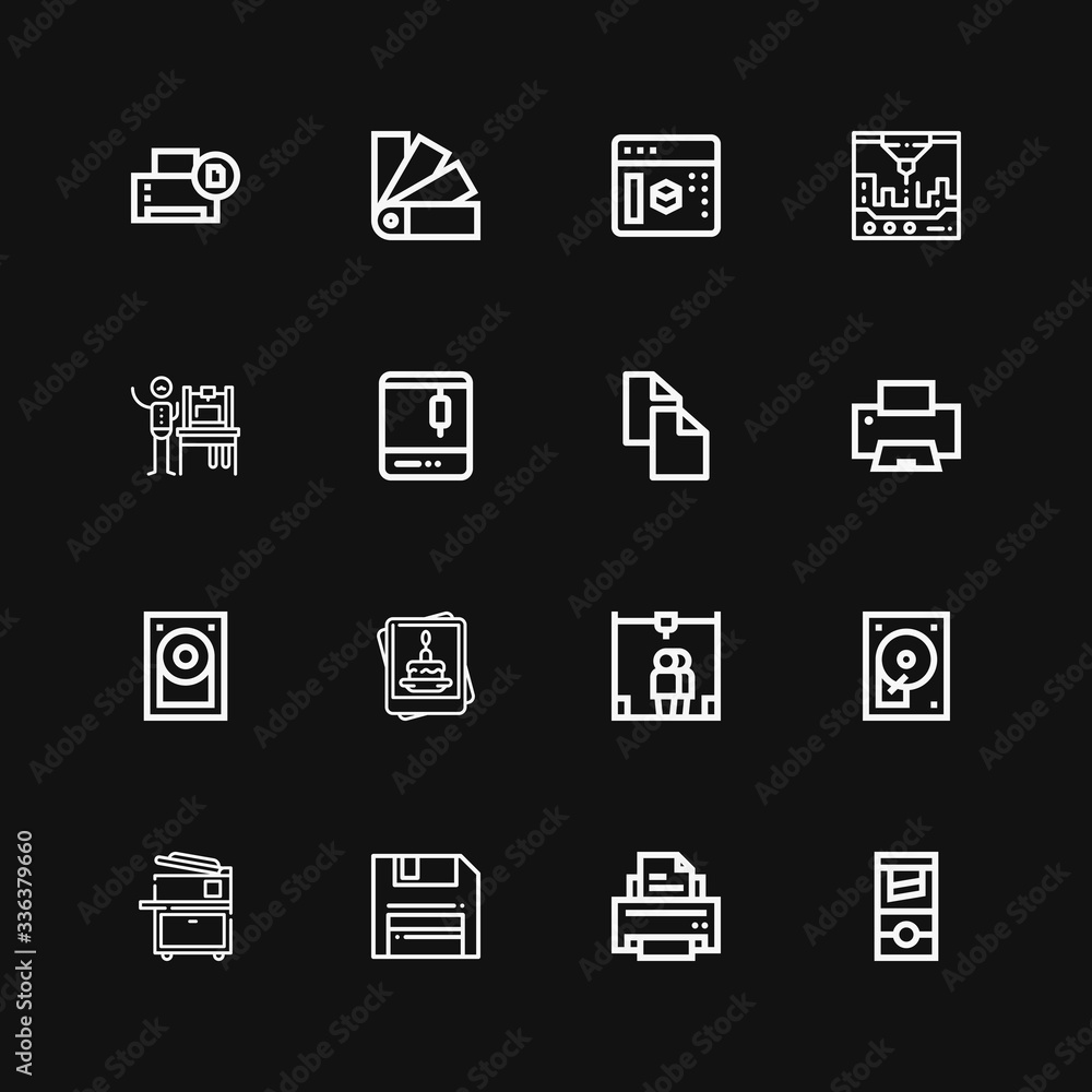 Editable 16 printer icons for web and mobile