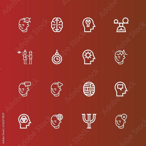 Editable 16 psychology icons for web and mobile