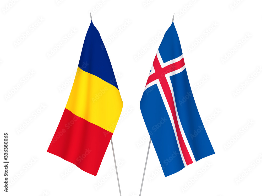 Romania and Iceland flags