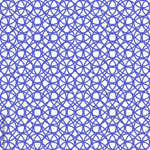 Seamless circles pattern in abstract style on white background. Elegant decoration.