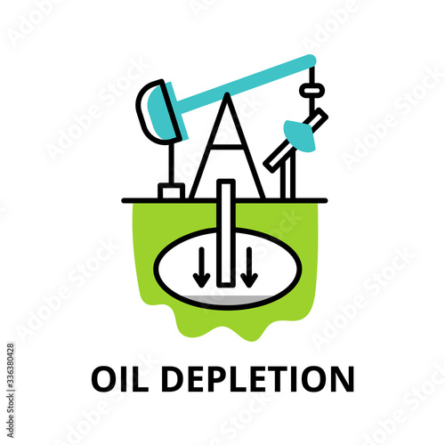 Infographic concept of Oil Depletion icon
