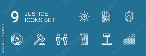Editable 9 justice icons for web and mobile