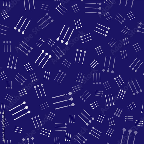 White Matches icon isolated seamless pattern on blue background. Vector Illustration