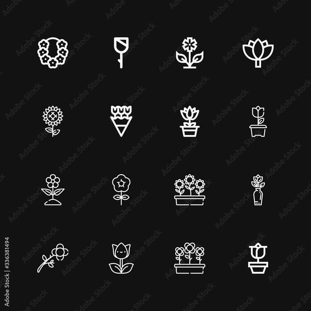 Editable 16 petal icons for web and mobile