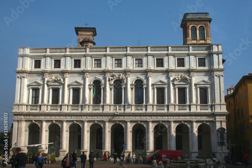 Bergamo, Italy - 2 20 2019 :view from the high of "Palazzo Nuovo" (palace New) in Bergamo, Italy 