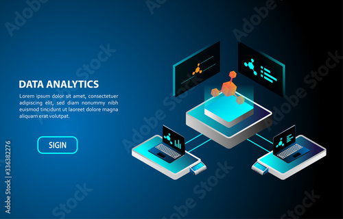 Data Analytics concept isometric design