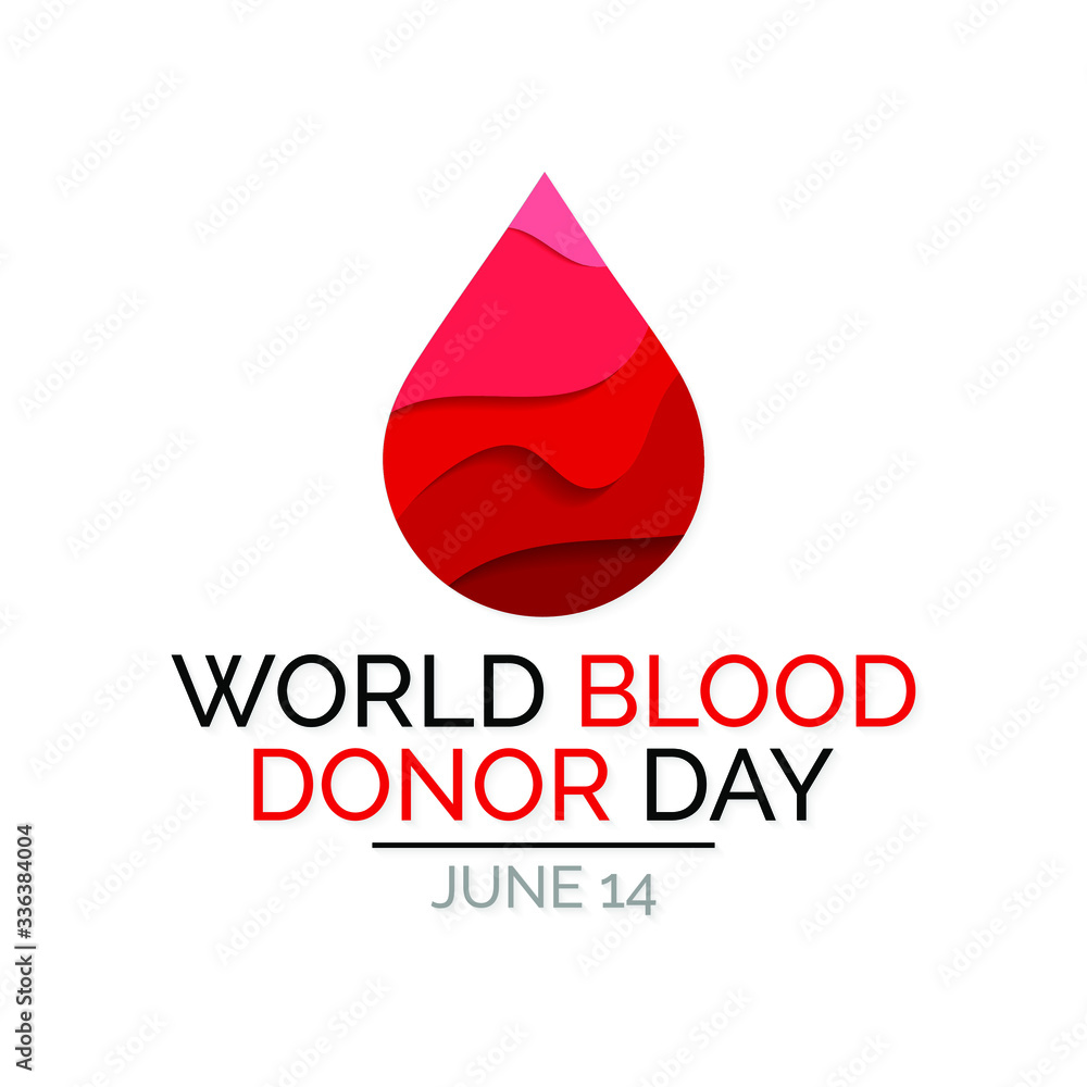 Fototapeta premium Vector illustration on the theme of World Blood Donor day observed each year on June 14th.