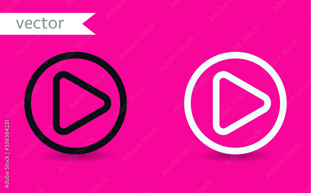 Play Button vector icon, symbol. White and black vector desgin. Modern, simple flat vector illustration for web site, mobile app or poster design. Play Button vector icon, symbol. White and black vector desgin. Modern, simple flat vector illustration for web site, mobile app or poster design.