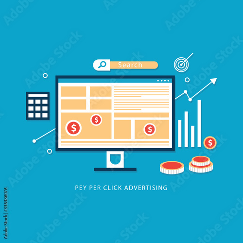 Flat concept for pay per click advertising