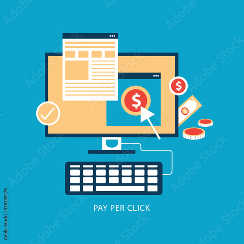 Pay per click management vector concept