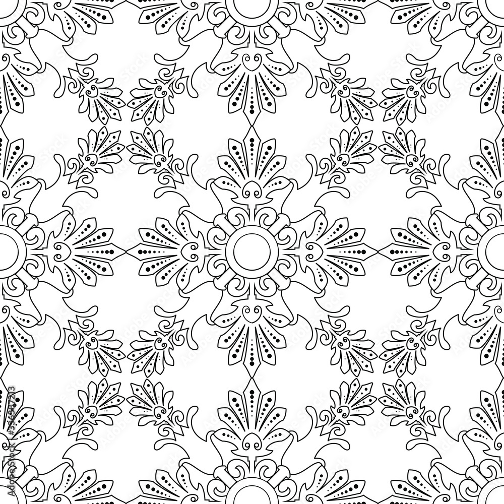vintage oriental seamless texture pattern. classic abstract pattern with vintage element. ethnic, traditional, indian, turkish, persian style pattern.
