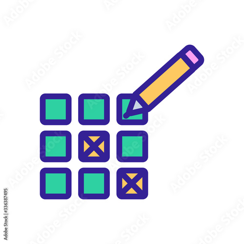 bingo lottery icon vector. bingo lottery sign. color contour symbol illustration