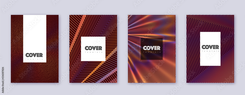 Hipster brochure design template set. Orange abstr Hipster brochure design template set. Orange abstr
