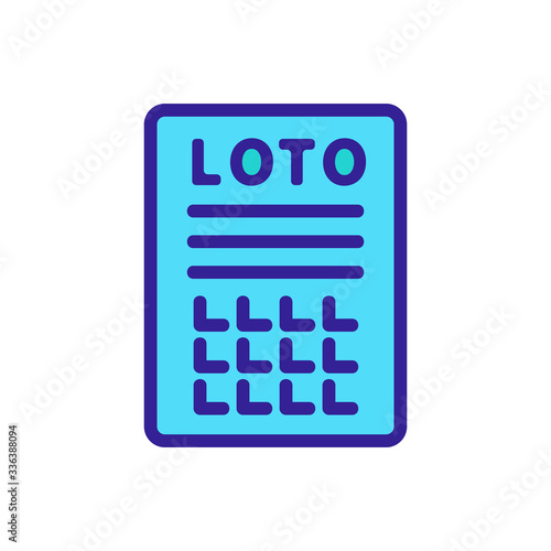 lottery bingo icon vector. lottery bingo sign. color contour symbol illustration