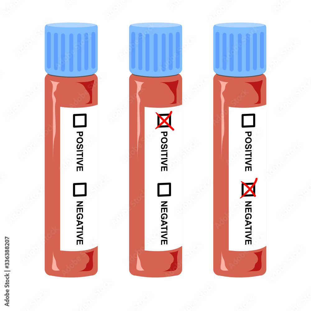 Test for Corona Infection Sample Bottle Illustration Test for Corona Infection Sample Bottle Illustration
