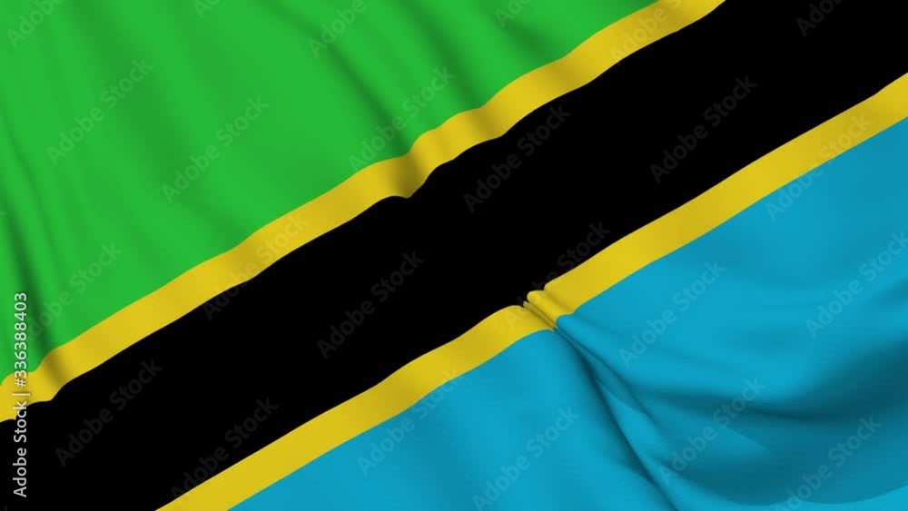 tanzania flag is waving 3D animation. tanzania flag waving in the wind ...