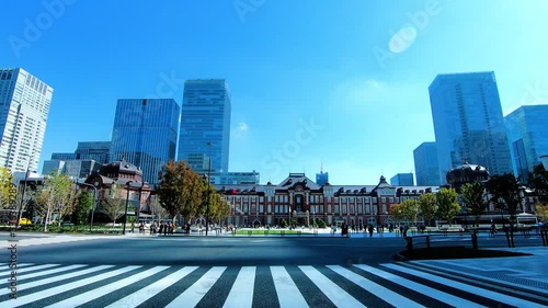 東京駅中央口交差点 東京駅 道路 横断歩道